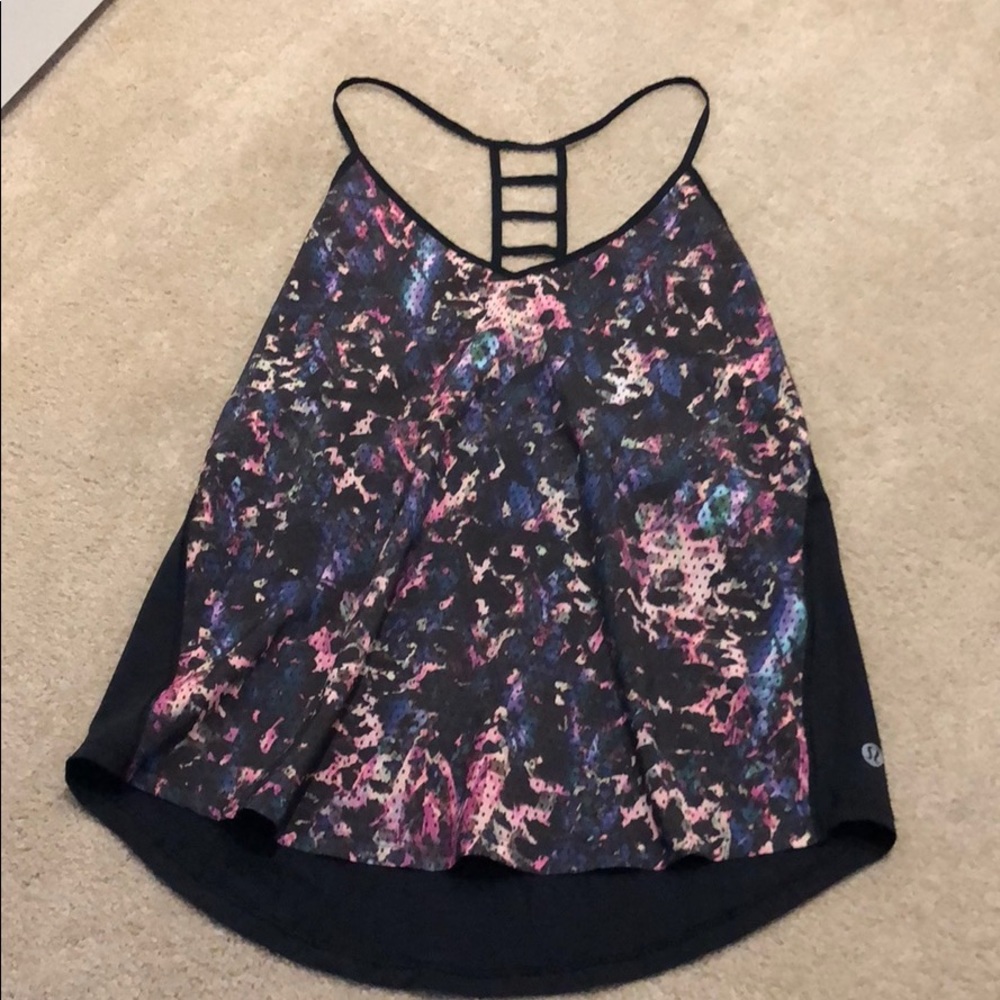 Lululemon black & multicolored tank top! Size 4